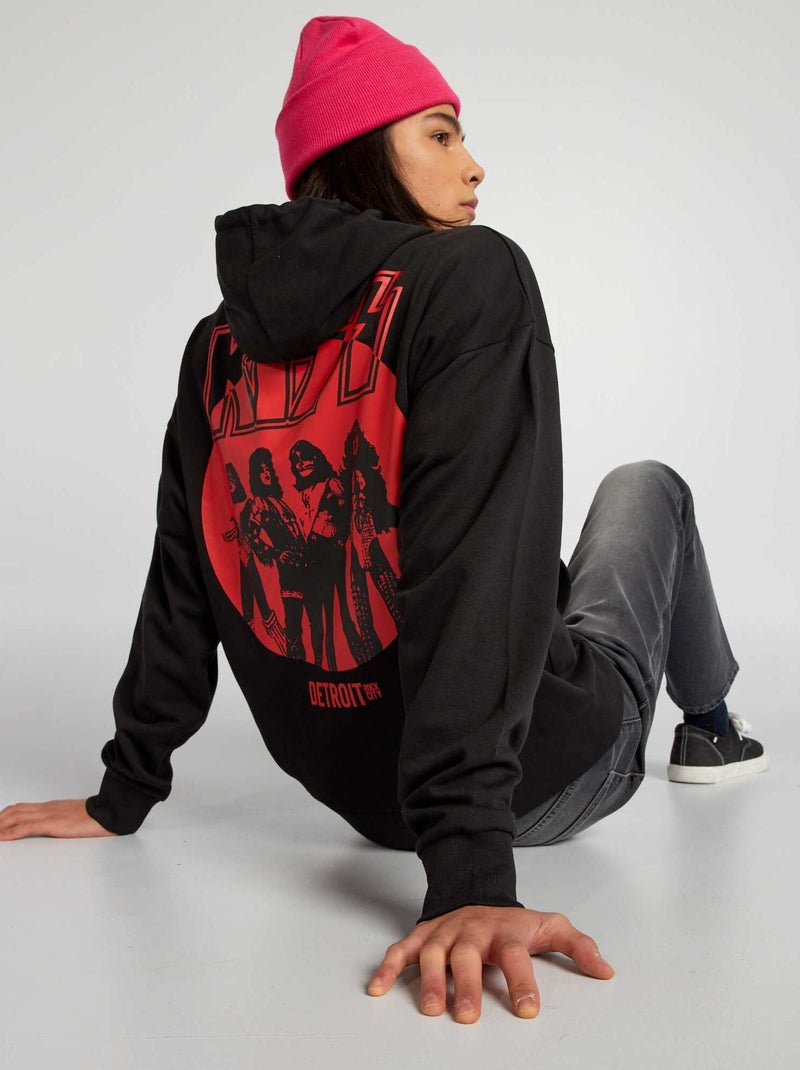 Sudadera con capucha 'KISS' negro - Kiabi