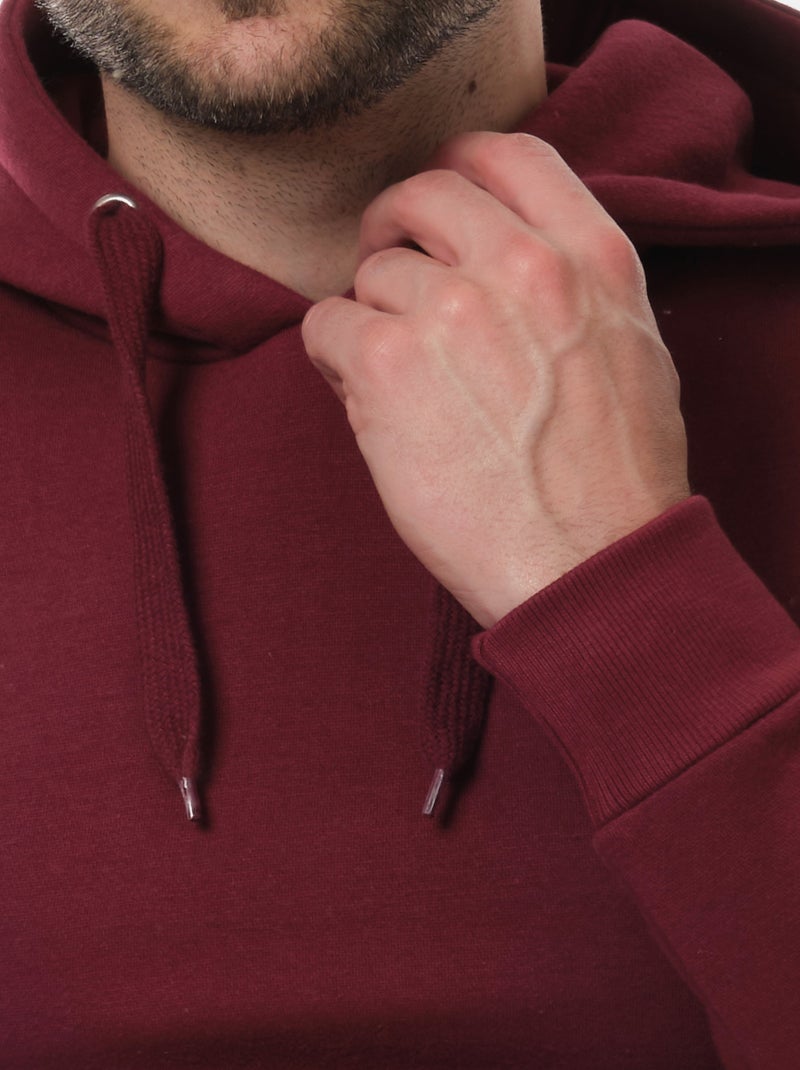 Sudadera con capucha lisa Burdeos - Kiabi