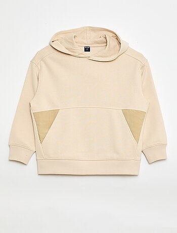 Sudadera con capucha lisa y bolsillo canguro