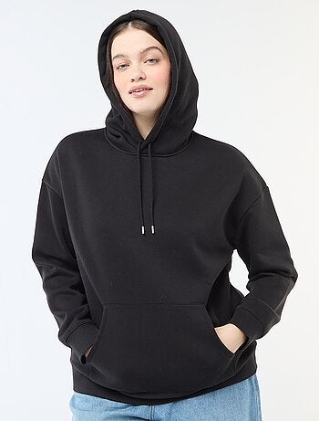 Sudadera con capucha lisa con bolsillo canguro