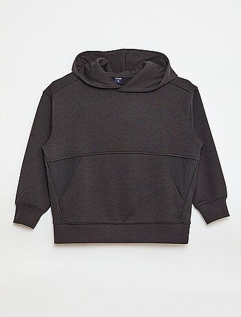 Sudadera con capucha lisa y bolsillo canguro