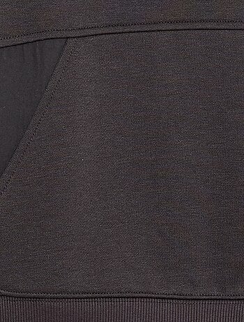 Sudadera con capucha lisa y bolsillo canguro