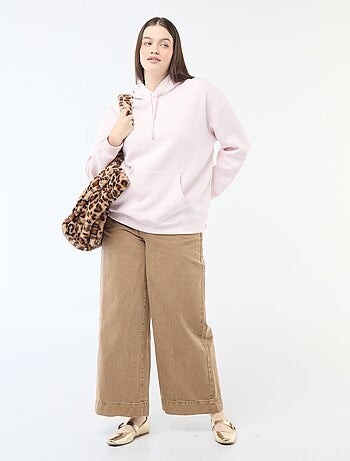 Sudadera con capucha lisa con bolsillo canguro