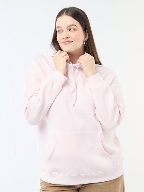 Sudadera con capucha lisa con bolsillo canguro - Kiabi