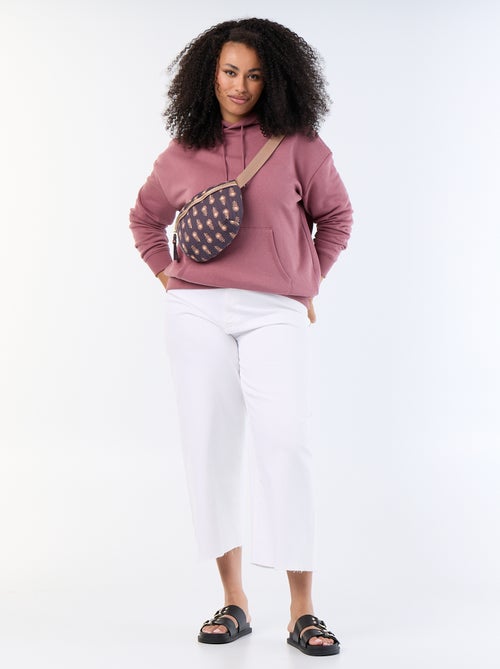 Sudadera con capucha lisa con bolsillo canguro - Kiabi