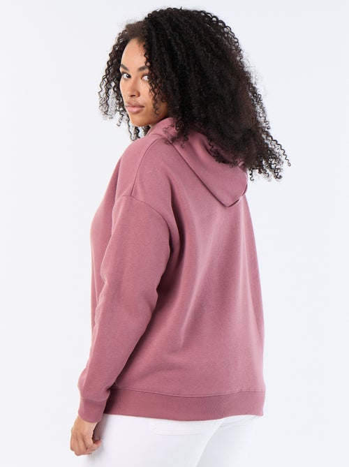 Sudadera con capucha lisa con bolsillo canguro - Kiabi