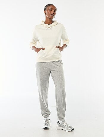 Sudadera con capucha lisa de algodón