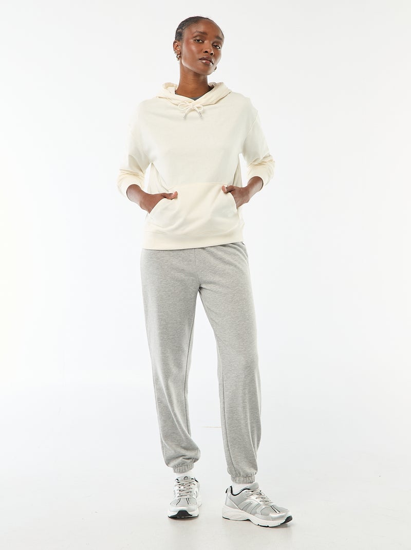Sudadera con capucha lisa de algodón Blanco - Kiabi
