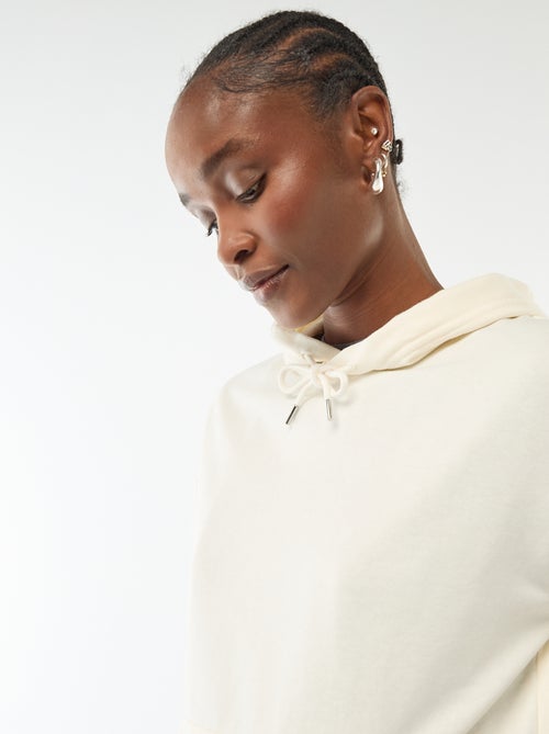 Sudadera con capucha lisa de algodón - Kiabi