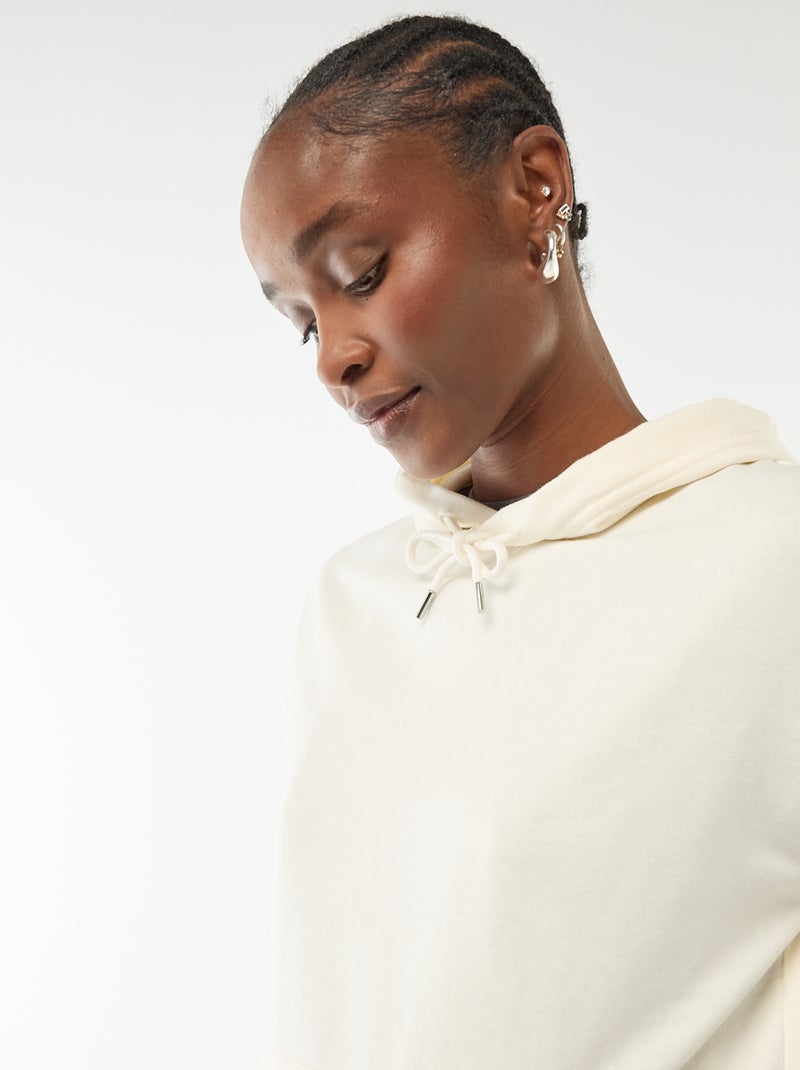 Sudadera con capucha lisa de algodón Blanco - Kiabi