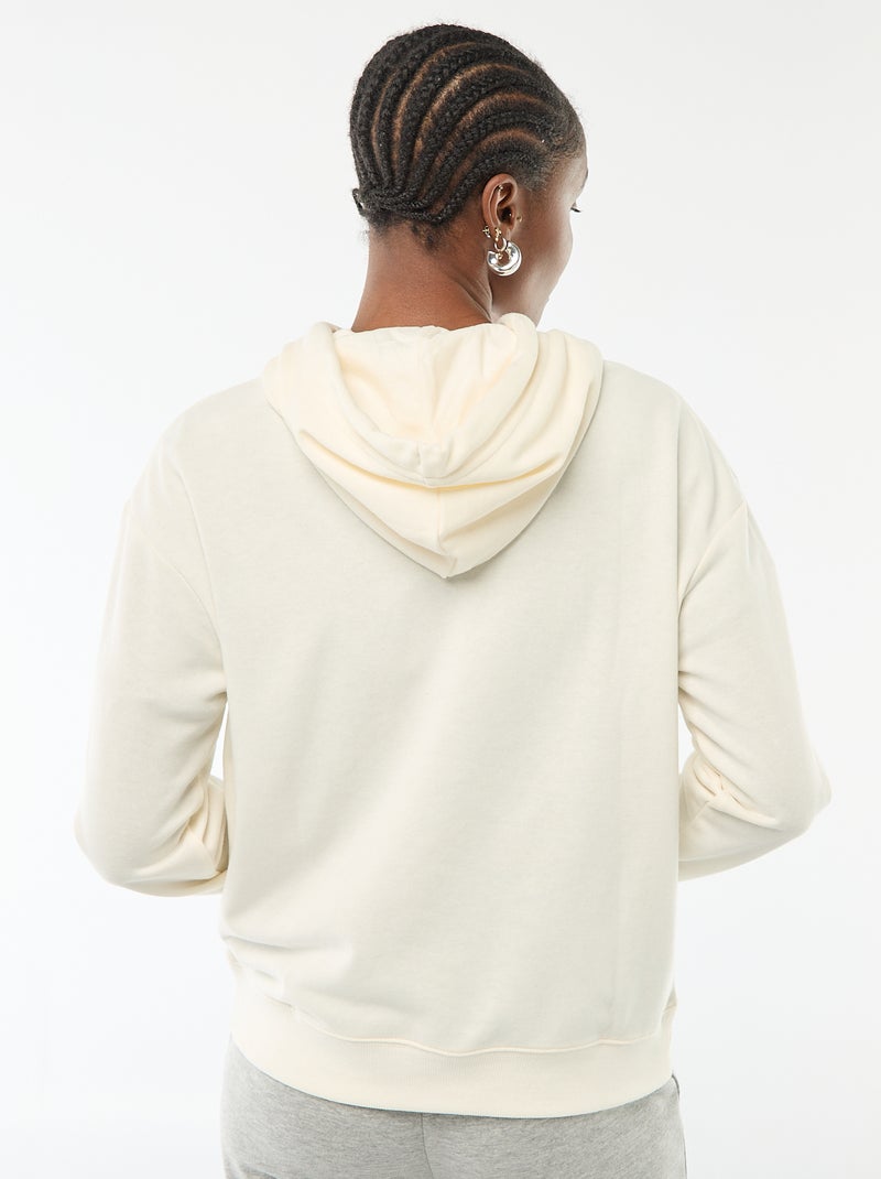 Sudadera con capucha lisa de algodón Blanco - Kiabi