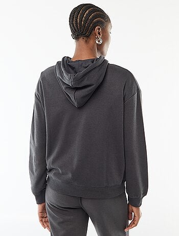 Sudadera con capucha lisa de algodón