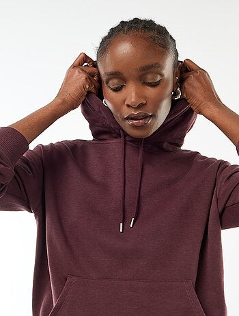 Sudadera con capucha lisa de algodón