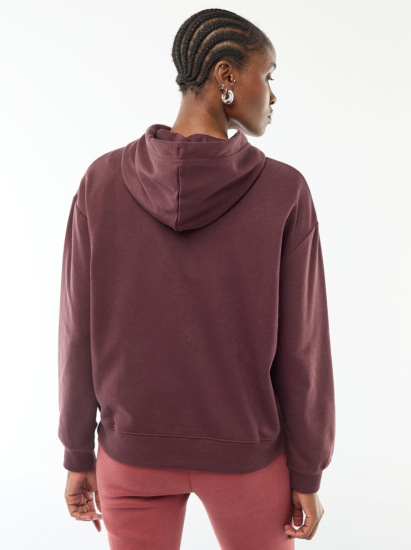 Sudadera con capucha lisa de algodón Purpura - Kiabi