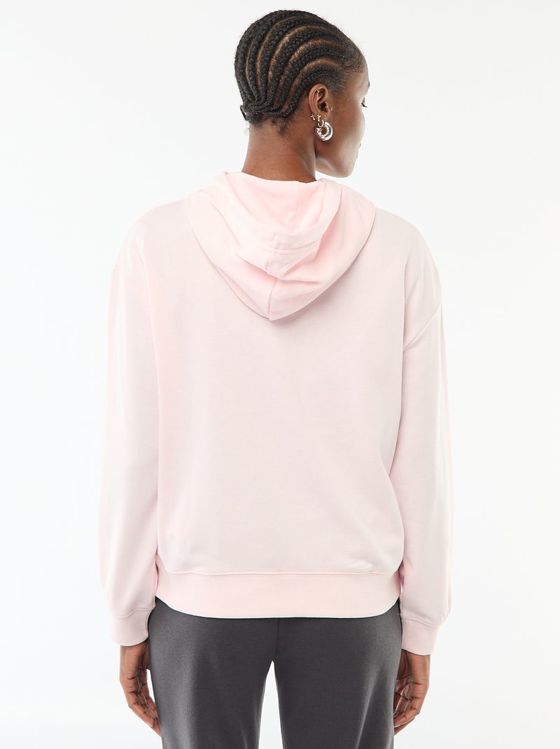 Sudadera con capucha lisa de algodón Rosa - Kiabi
