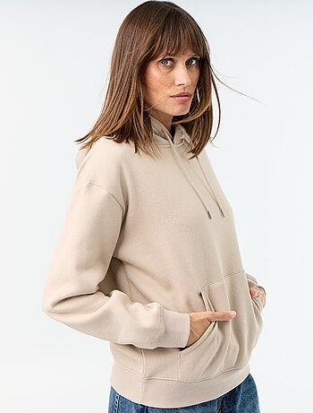 Sudadera con capucha lisa y bolsillo canguro