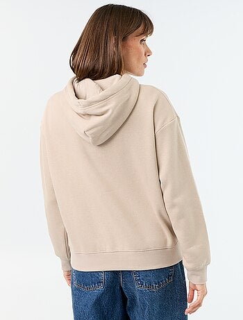 Sudadera con capucha lisa y bolsillo canguro
