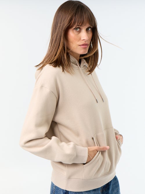 Sudadera con capucha lisa y bolsillo canguro - Kiabi Sudadera con capucha lisa y bolsillo canguro - Kiabi