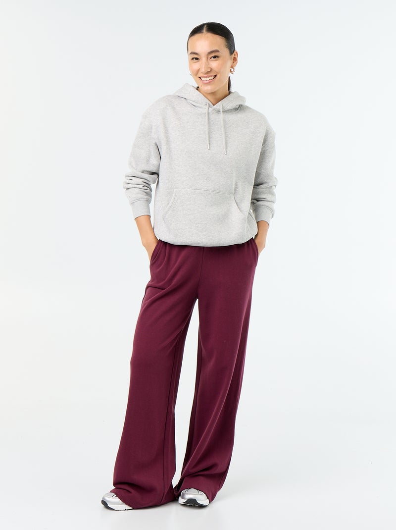 Sudadera con capucha lisa y bolsillo canguro Gris - Kiabi