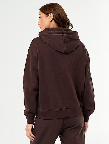 Sudadera con capucha lisa y bolsillo canguro