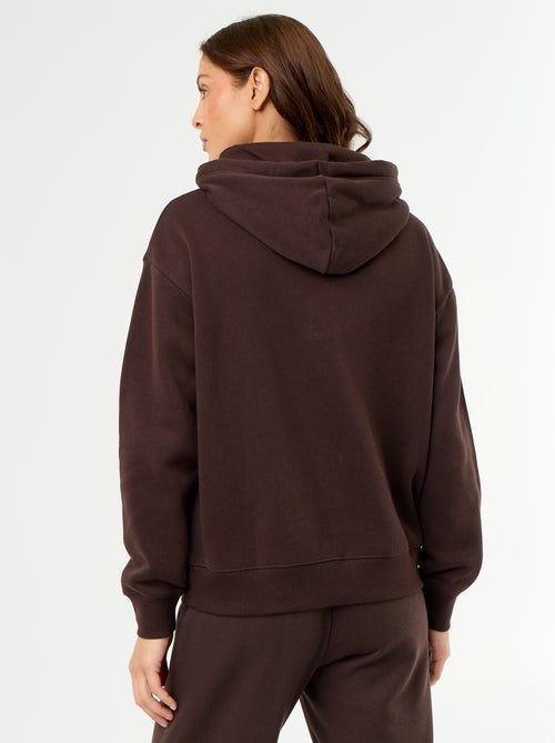 Sudadera con capucha lisa y bolsillo canguro - Kiabi