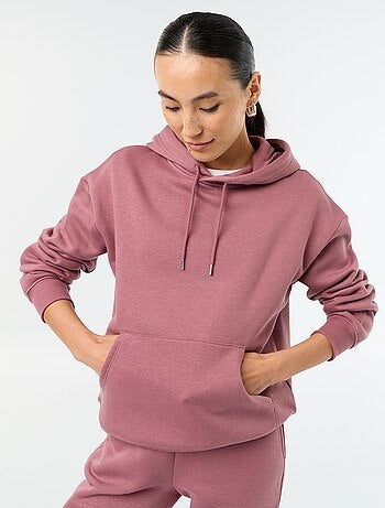 Sudadera con capucha lisa y bolsillo canguro