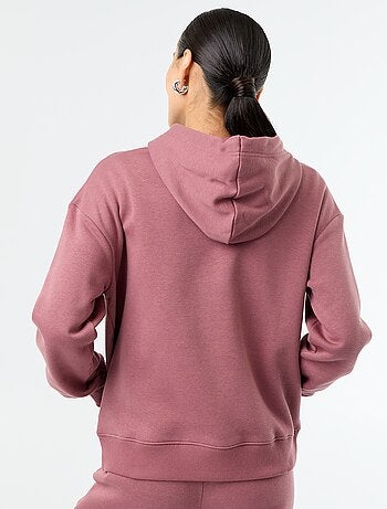 Sudadera con capucha lisa y bolsillo canguro