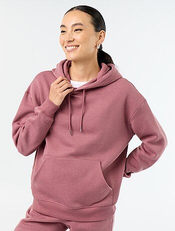 Sudadera con capucha lisa y bolsillo canguro