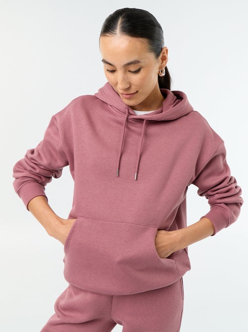 Sudadera con capucha lisa y bolsillo canguro - Kiabi Sudadera con capucha lisa y bolsillo canguro - Kiabi