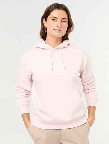 Sudadera con capucha lisa y bolsillo canguro