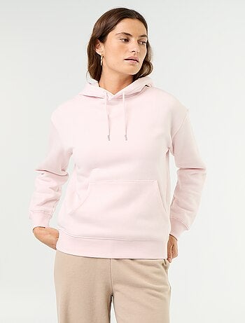 Sudadera con capucha lisa y bolsillo canguro