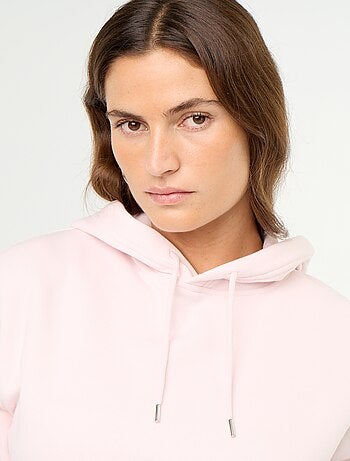 Sudadera con capucha lisa y bolsillo canguro