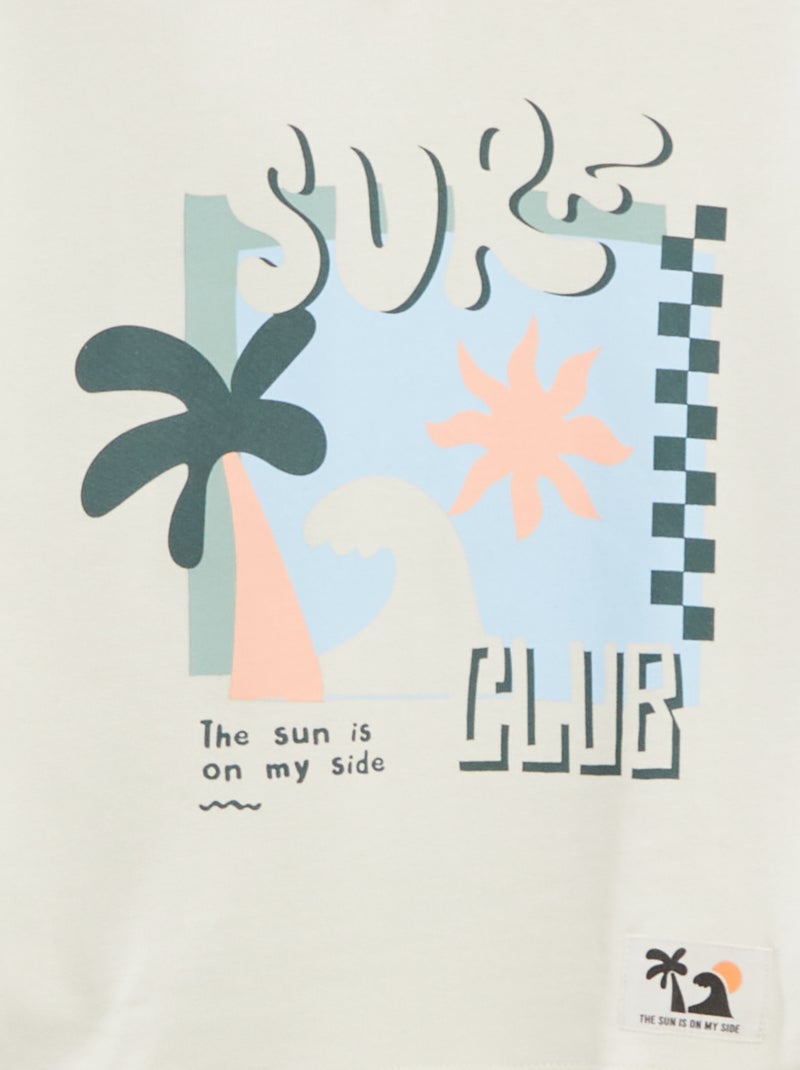 Sudadera con capucha loose de chándal BEIGE - Kiabi