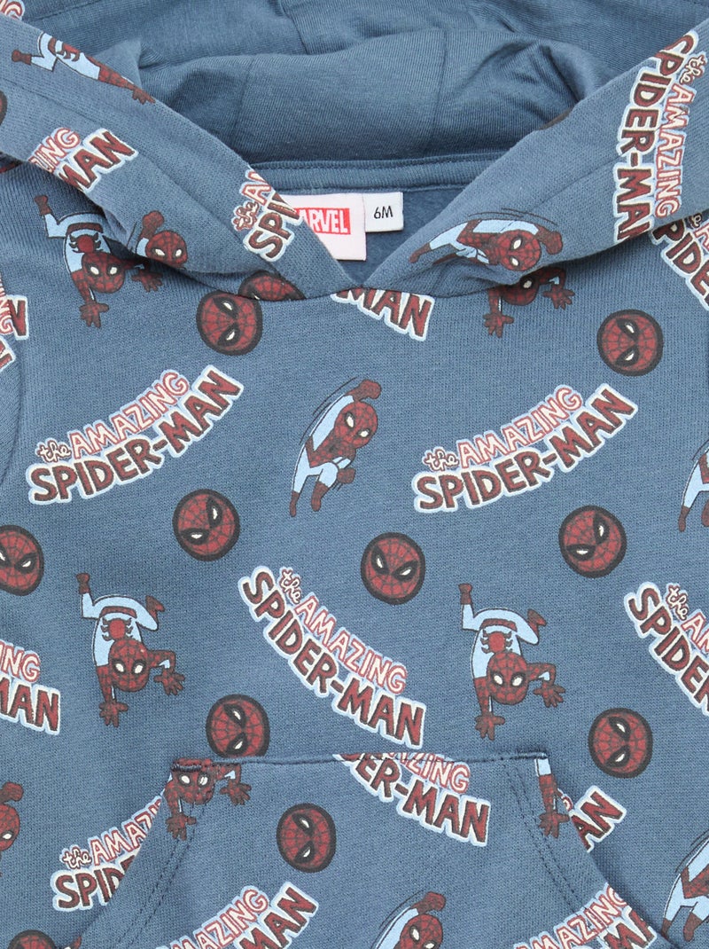 Sudadera con capucha 'Marvel' ' Spiderman de algodón Azul - Kiabi