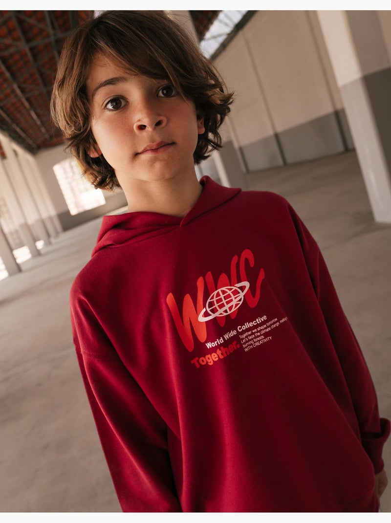 Sudadera con capucha, mo fashion Rojo - Kiabi