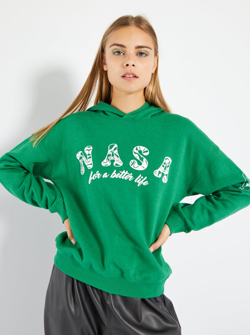 Sudadera con capucha 'NASA' VERDE - Kiabi
