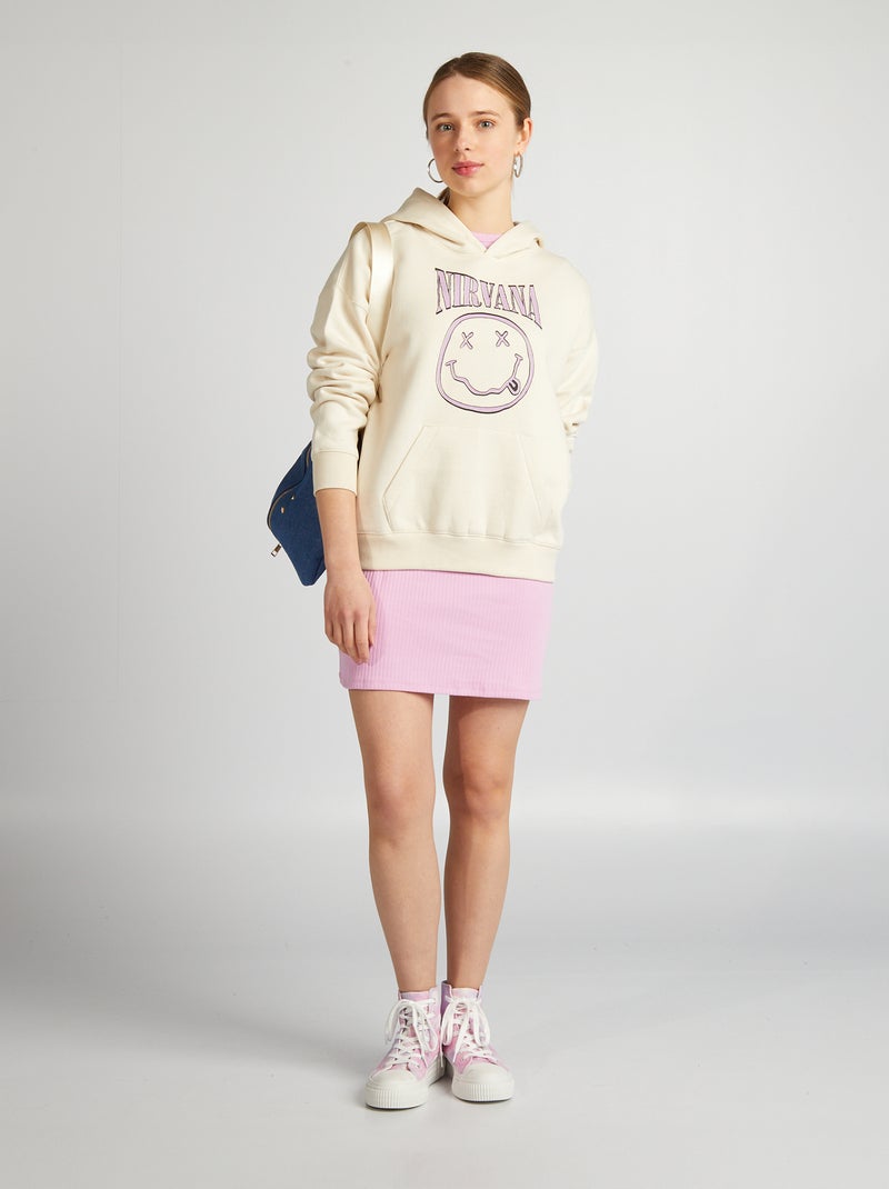 Sudadera con capucha 'Nirvana' BLANCO - Kiabi