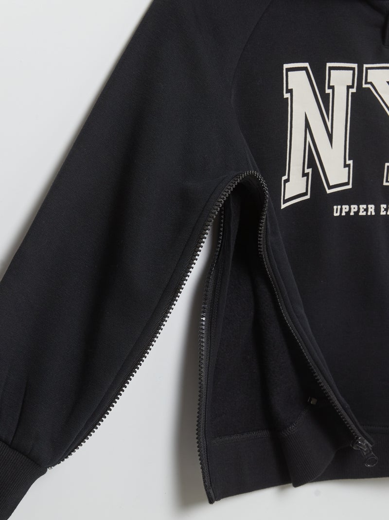 Sudadera con capucha 'NYC' - colección fácil de poner NEGRO - Kiabi
