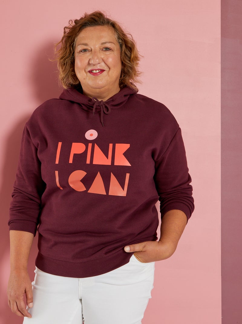 Sudadera con capucha 'Octubre Rosa' MARRON - Kiabi