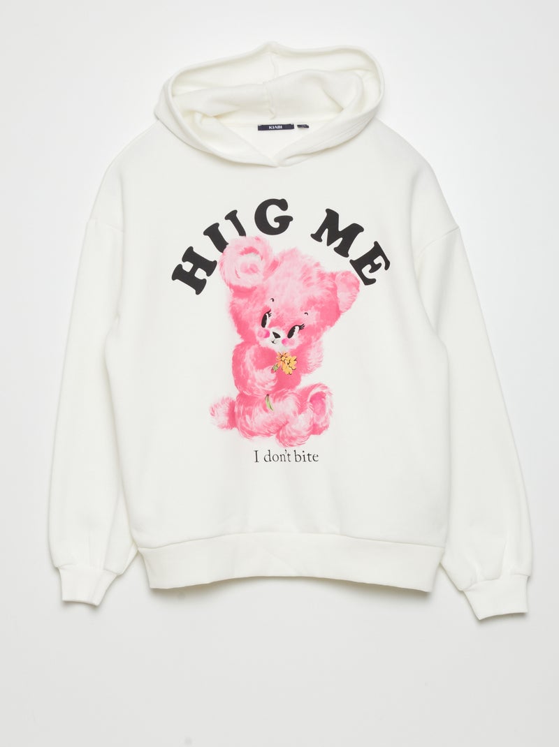 Sudadera con capucha 'osito' Blanco - Kiabi