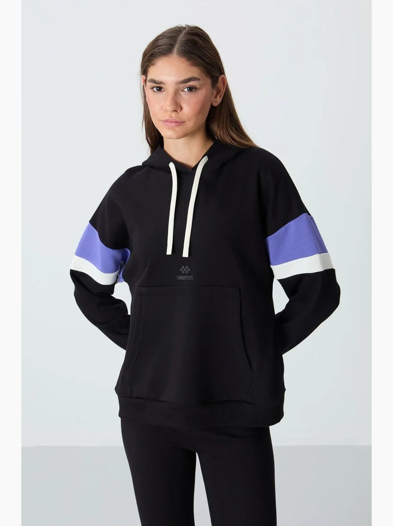 Sudadera con capucha oversize color block tommy Negro - Kiabi