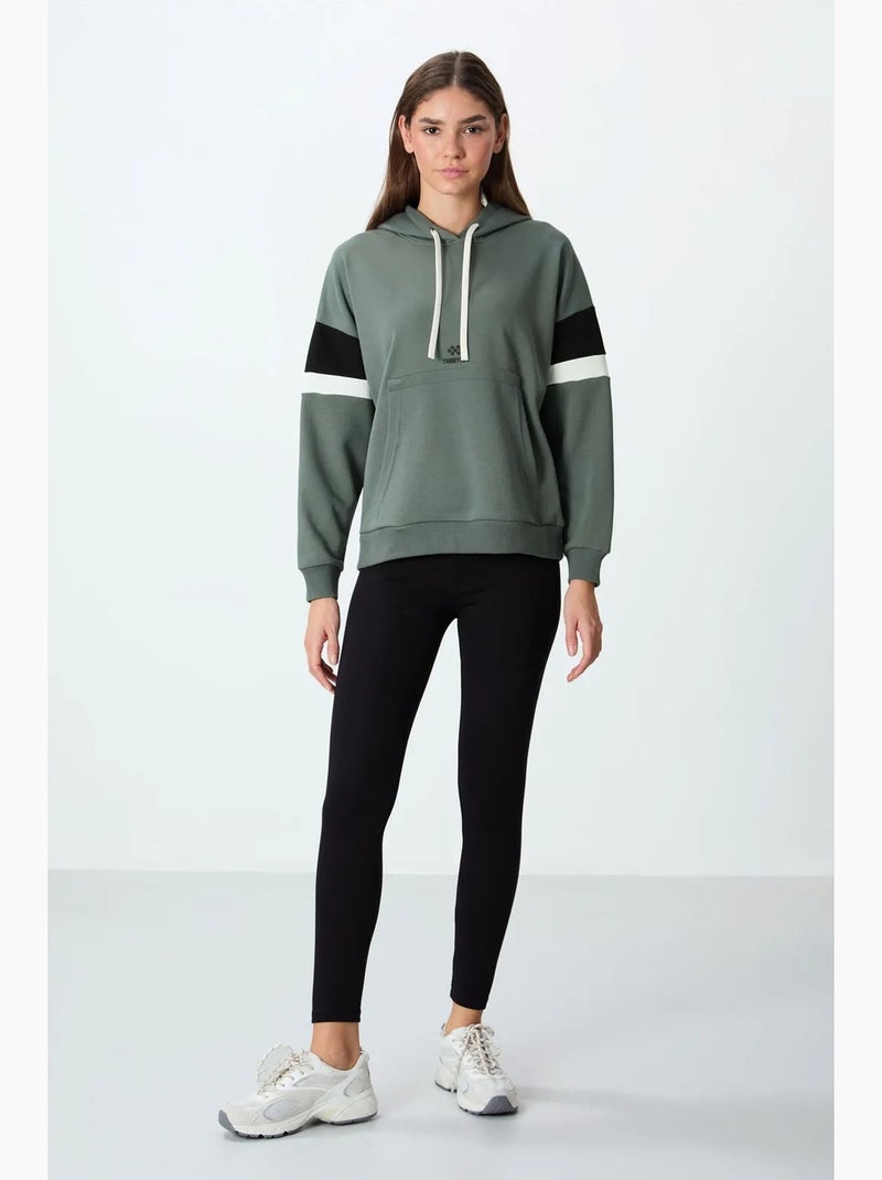 Sudadera con capucha oversize color block tommy Negro Verde - Kiabi