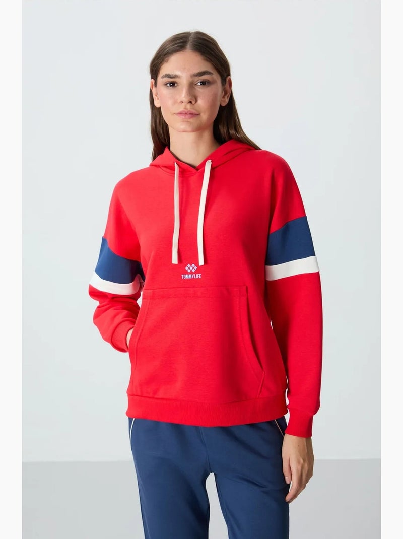 Sudadera con capucha oversize color block tommy Rojo - Kiabi