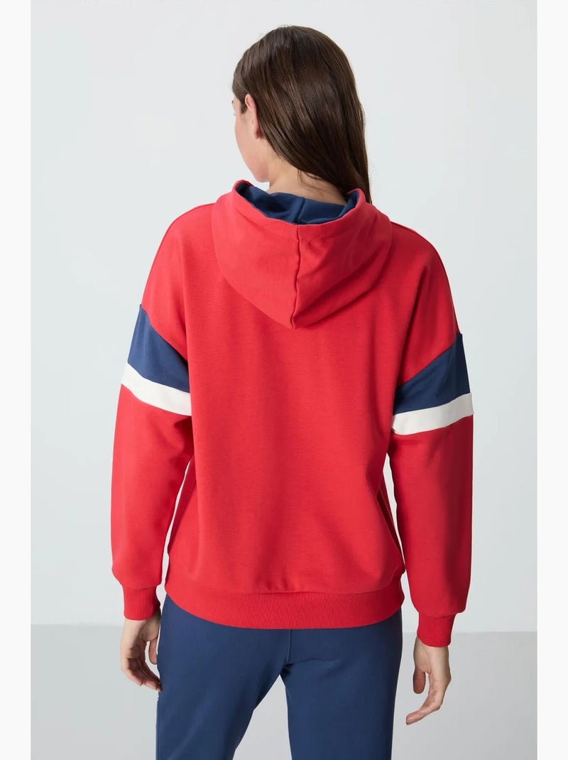 Sudadera con capucha oversize color block tommy Rojo - Kiabi