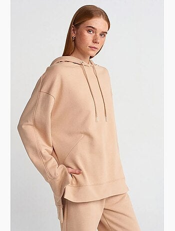 Sudadera con capucha oversize de algodón con abertura dilvin