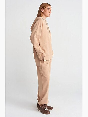 Sudadera con capucha oversize de algodón con abertura dilvin