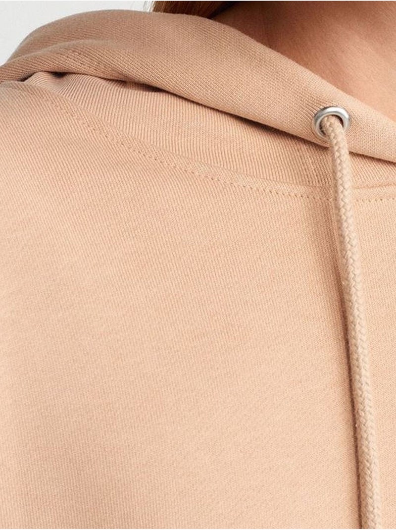 Sudadera con capucha oversize de algodón con abertura dilvin Beige arcilla - Kiabi