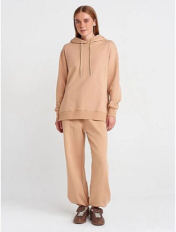 Sudadera con capucha oversize de algodón con cremallera frontal dilvin