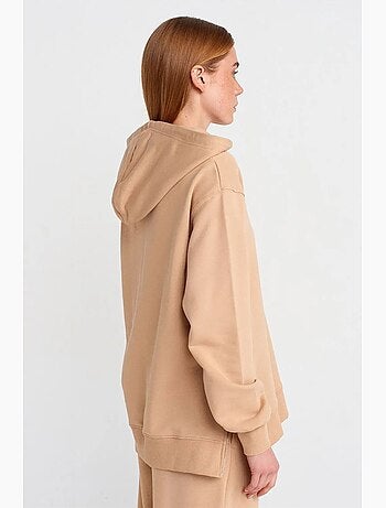 Sudadera con capucha oversize de algodón con cremallera frontal dilvin