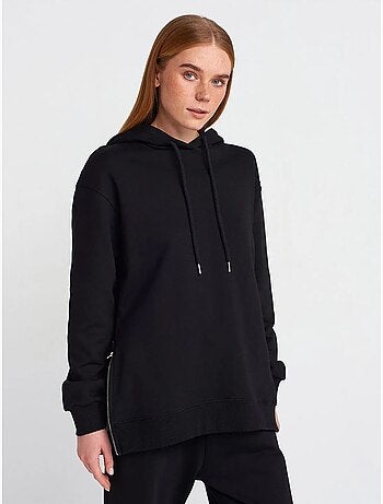 Sudadera con capucha oversize de algodón con cremallera frontal dilvin